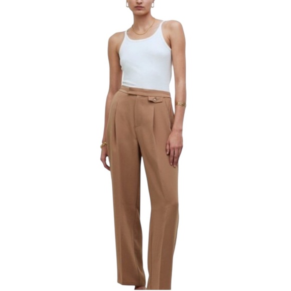 Madewell Pants - Madewell The Rosedale High-Rise Straight Pant in Crepe - Carved Wood (Size 8)